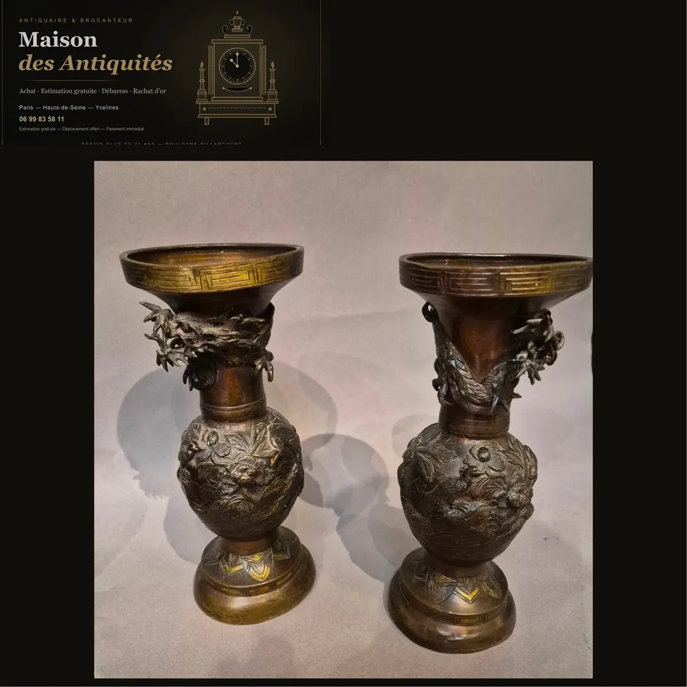 Chine Paire de vases en bronze — Art d'Asie