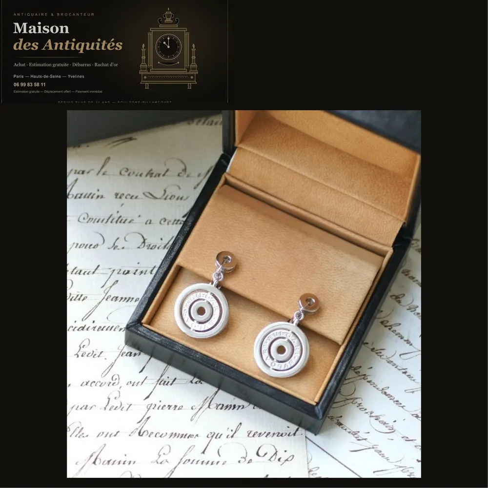 Bulgari Astrale Boucles d'Oreilles Pendantes Or Blanc — Bijoux anciens & or