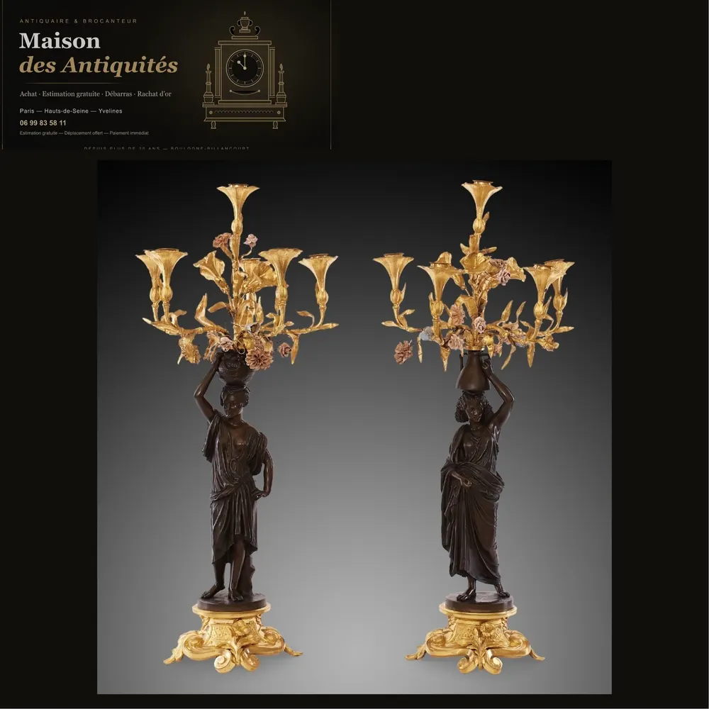 Une Paire De Candélabres, Style Louis XVI — Miroirs & lustres