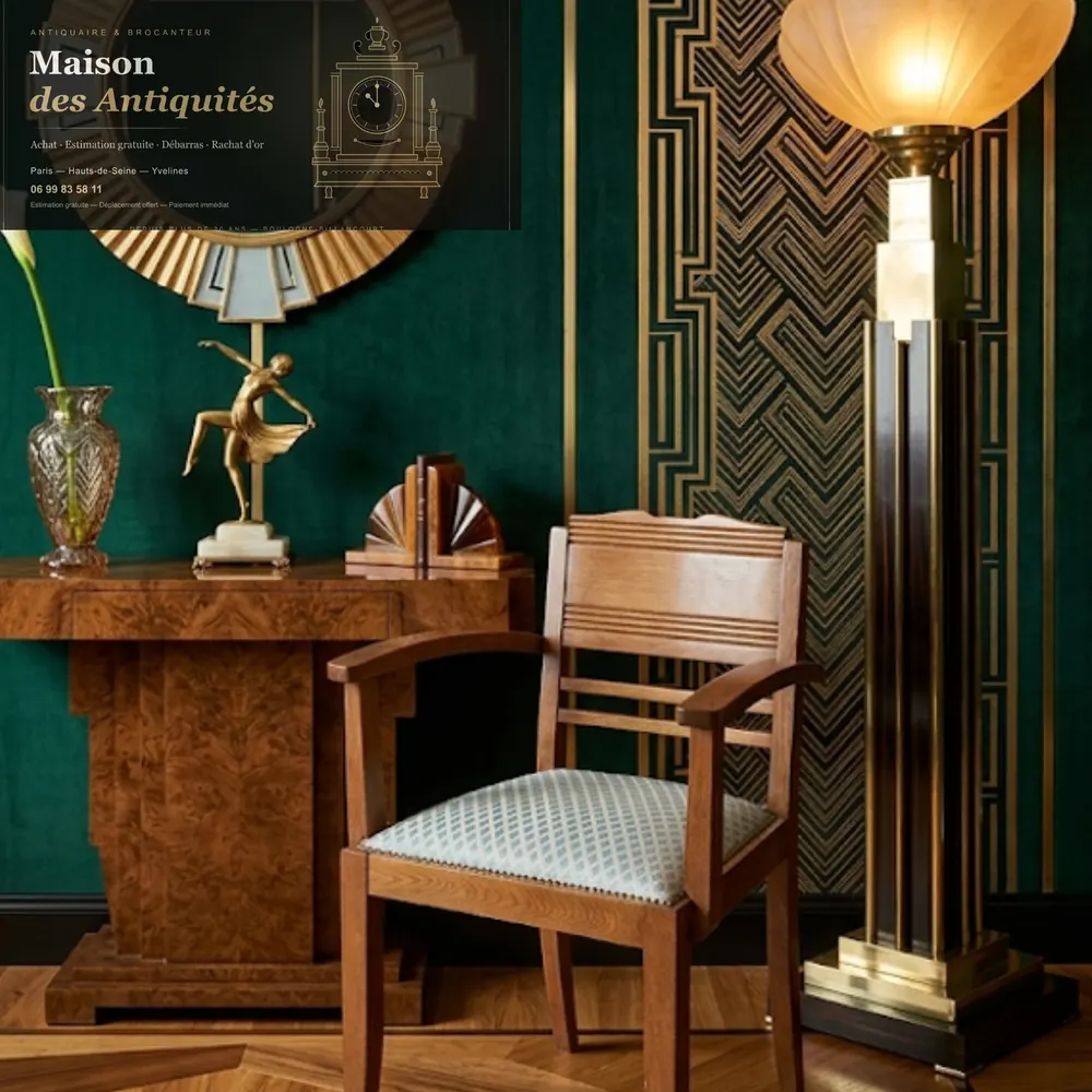 Fauteuil bridge Art déco — Mobilier Art déco