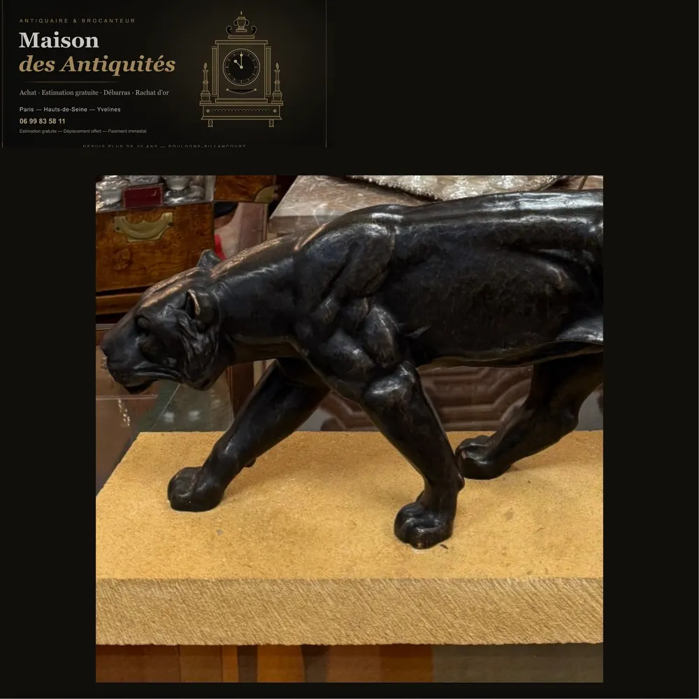 Panthère en marche, sculpture en bronze — Sculptures & bronzes
